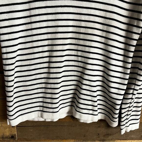 Tommy Hilfiger White And Navy Stripe Heart Sweater Top Size Small - Picture 3 of 9